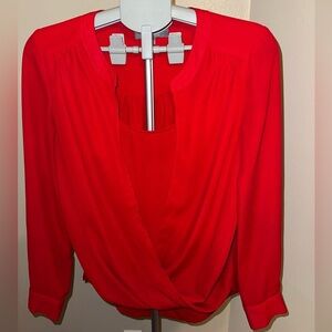 Marled by Reunited Red Wrap-Front Blouse